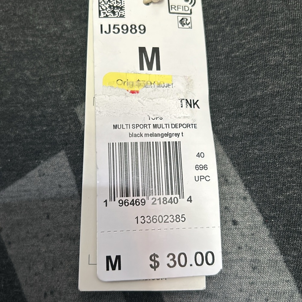 NWT Adidas black melange gray winners tank top - Picture 4 of 6